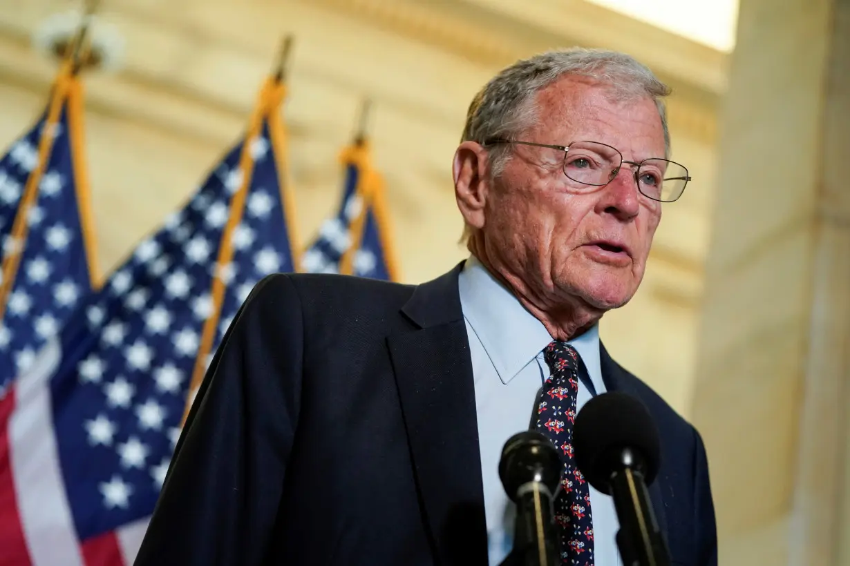 Senator James Inhofe (R-OK) speaks on Capitol Hill in Washington