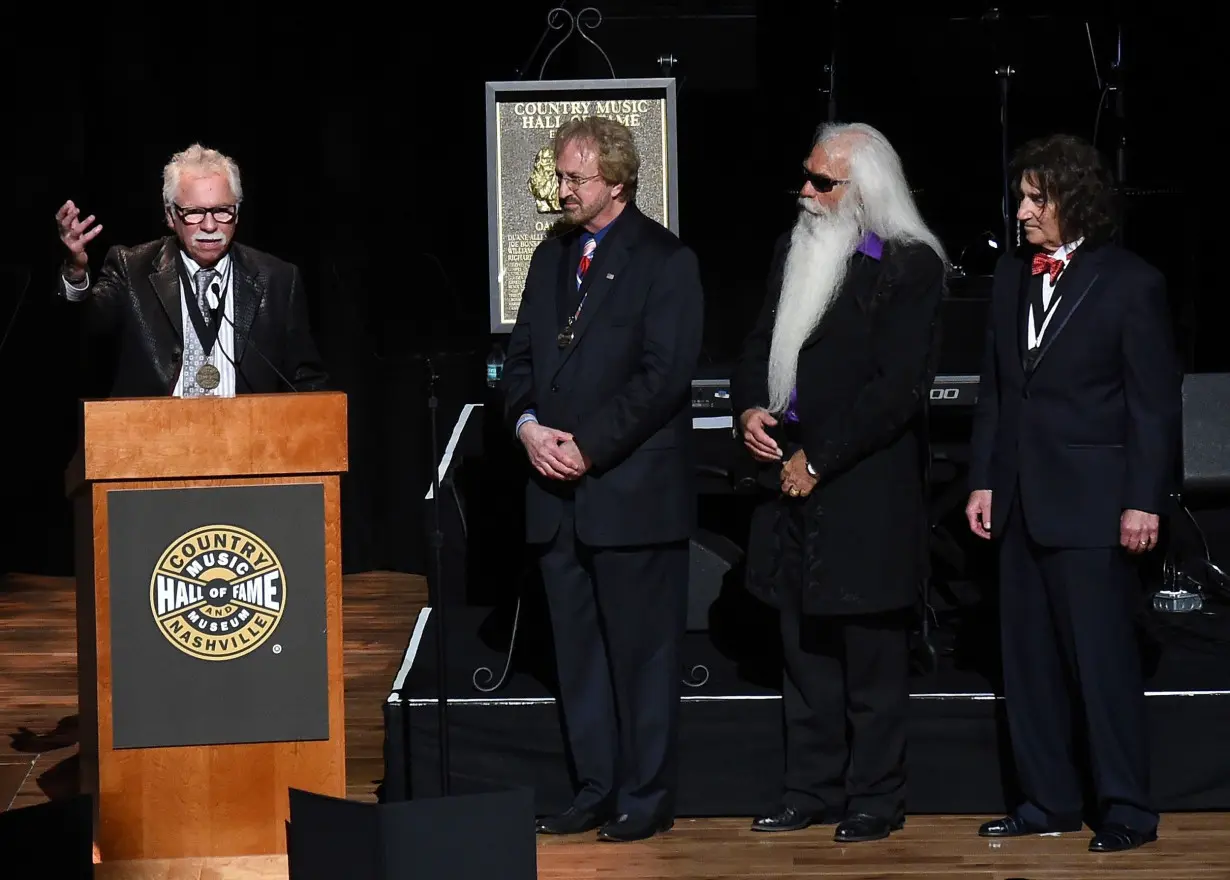 Joe Bonsall, Duane Allen, William Lee Golden, and Richard Sterban of The Oak Ridge Boys onstage during in 2015.