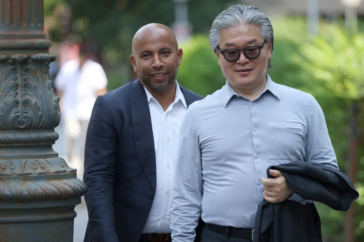 Sung Kook (Bill) Hwang, the founder and head of the private investment firm Archegos, arrives at the Manhattan Federal Courthouse in New York City