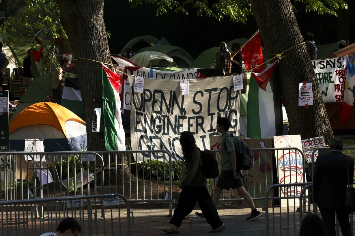 Israel-Palestinians-Campus Protests-Divestment-Pennsylvania