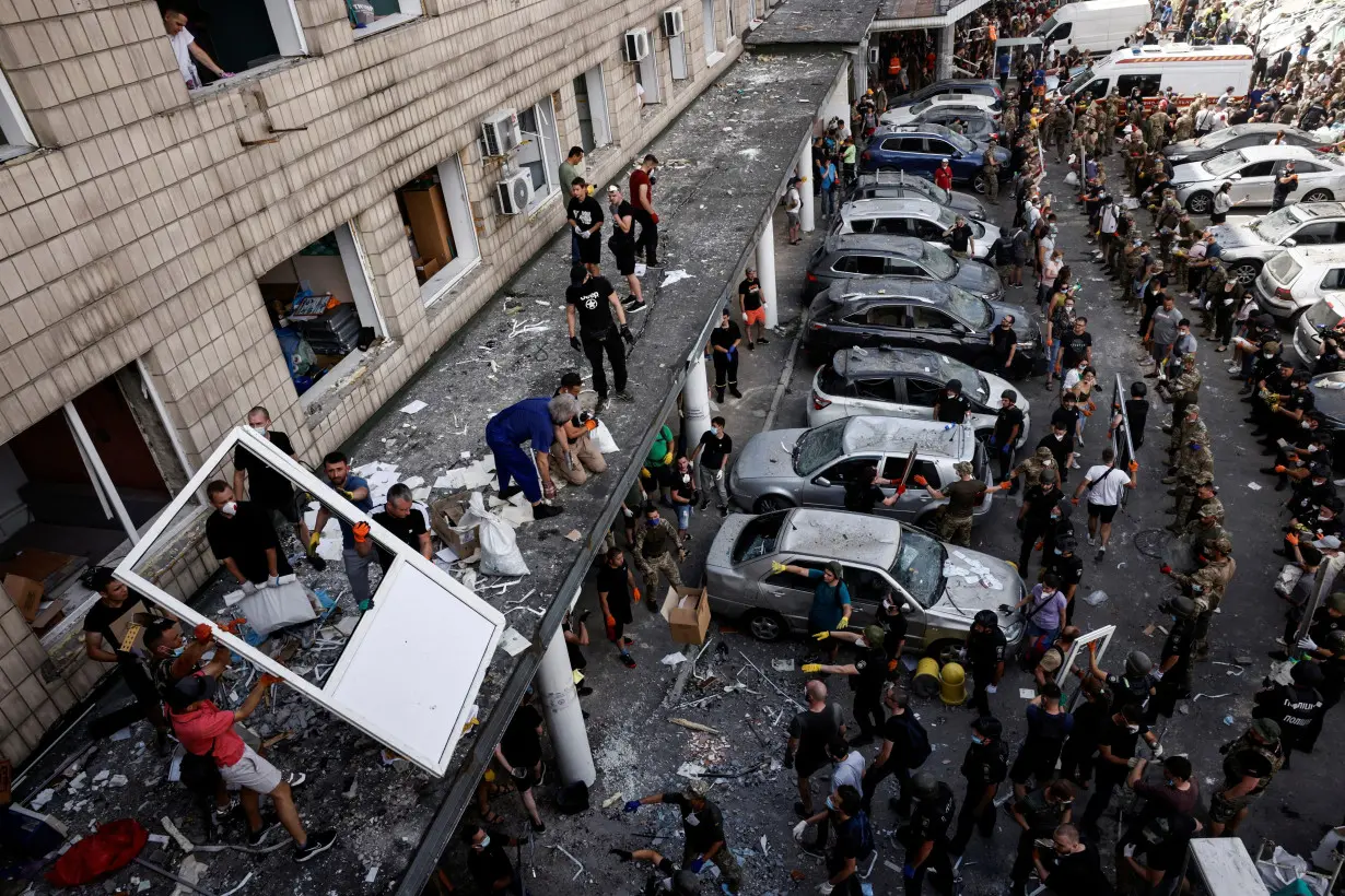 FILE PHOTO: Russian missile strikes on Ohmatdyt Children's Hospital in Kyiv