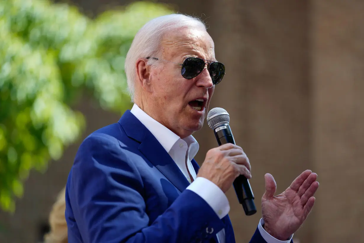 U.S. President Joe Biden attends a campaign event in Harrisburg