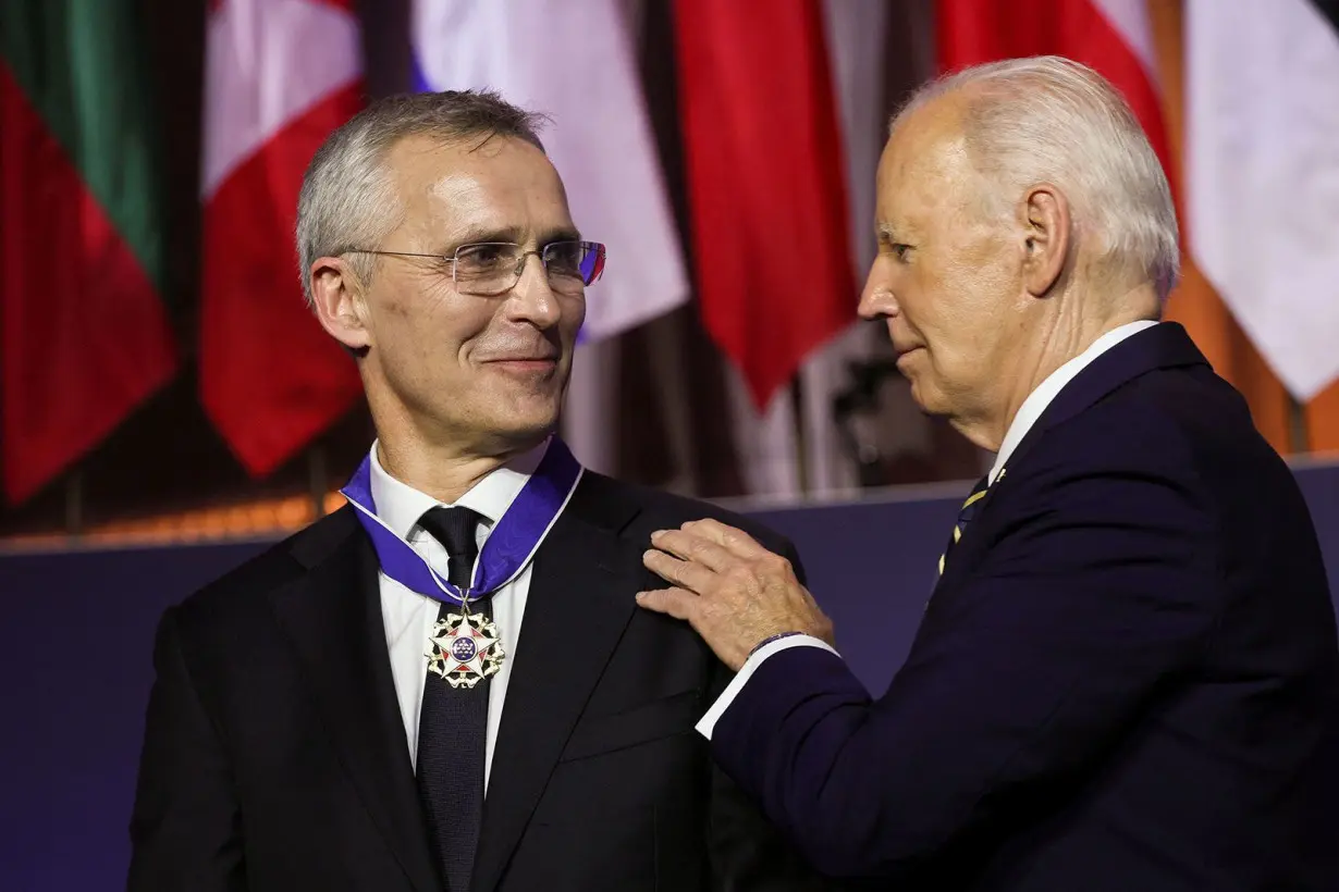 Biden surprises NATO Secretary General Jens Stoltenberg with the Presidential Medal of Freedom