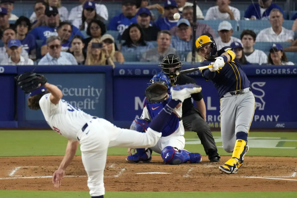 Brewers Dodgers Baseball