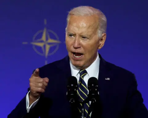 Ukraine will stop Putin, Biden tells NATO in forceful speech