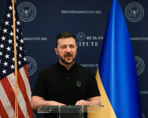 Don't wait for November to aid Ukraine, Zelenskiy urges in Washington address