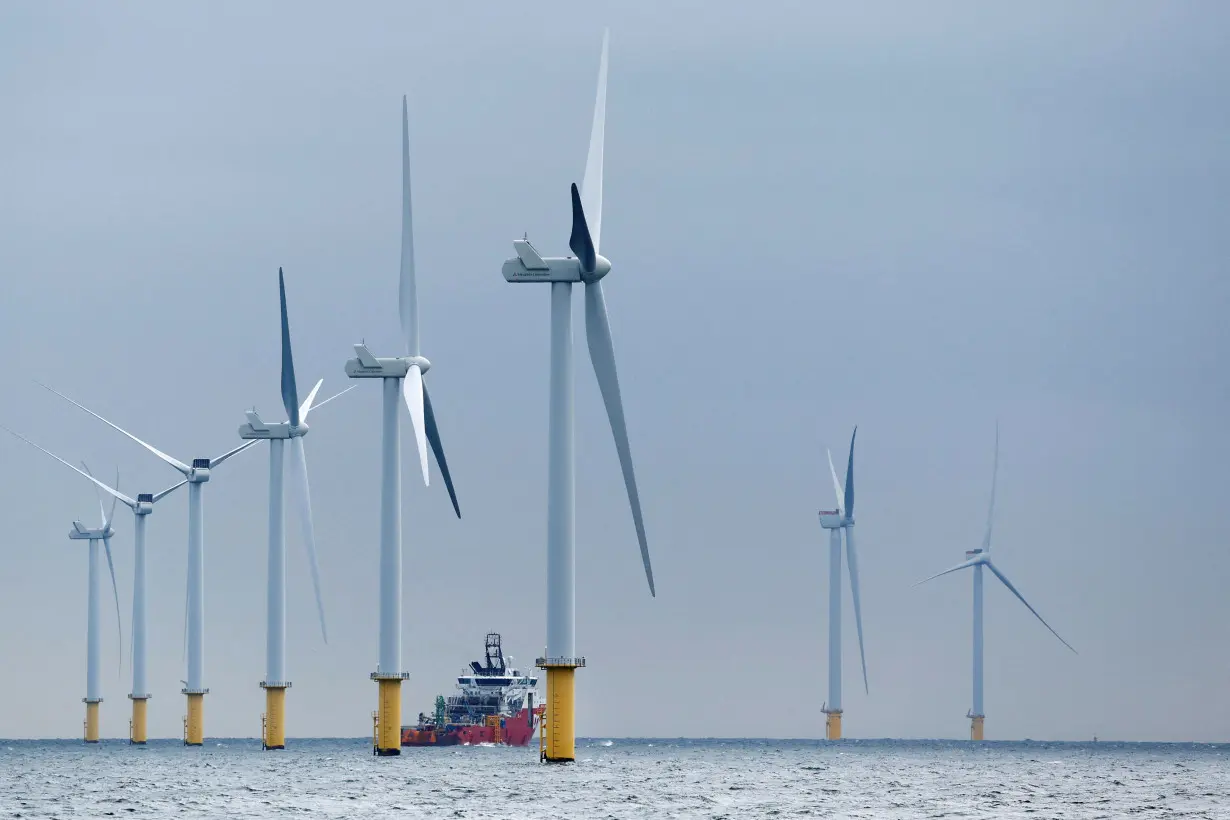 FILE PHOTO: The first subsidy-free wind farm in the world, the Hollandse Kust Zuid with 139 wind turbines is seen at sea close to Ijmuiden