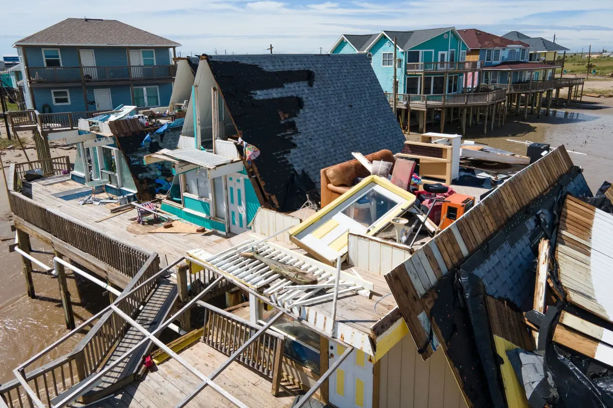 A home in Surfside Beach, Texas, was destroyed by Hurricane Beryl on July 8.