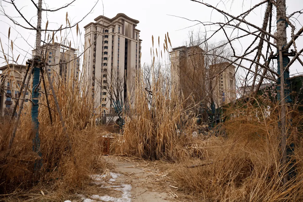 FILE PHOTO: Unfinished residential development by China Evergrande Group, in the outskirts of Shijiazhuang