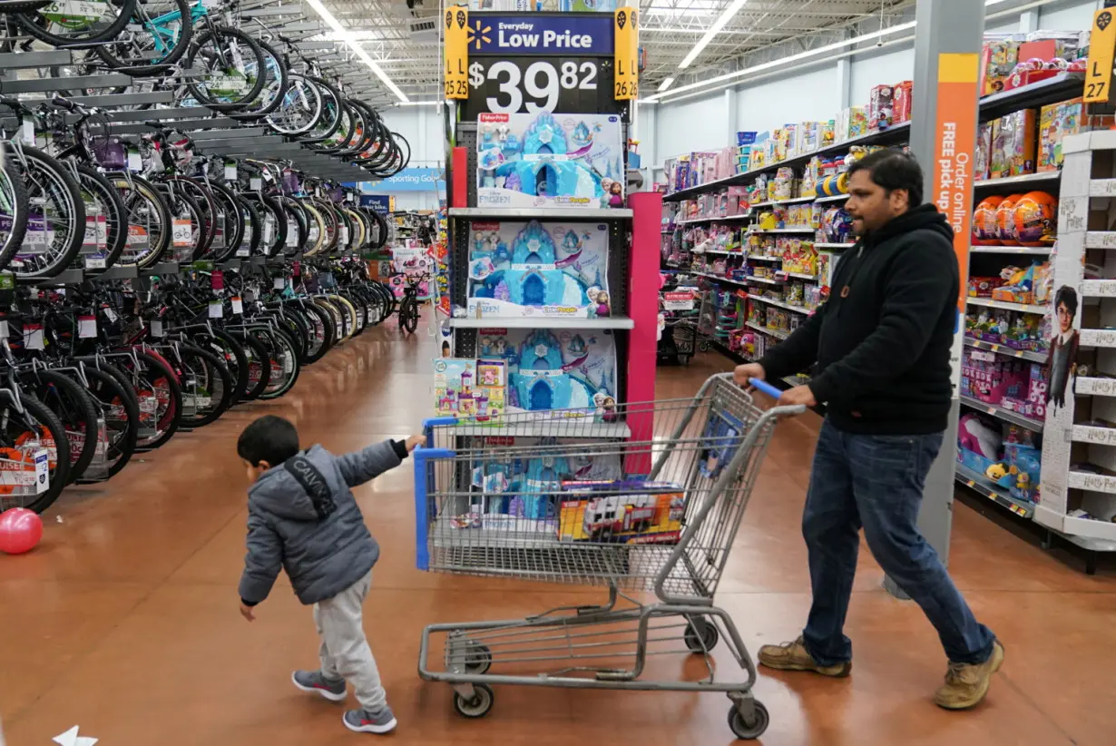 People Shop in Walmart in King of Prussia Pennsylvania on Black Friday