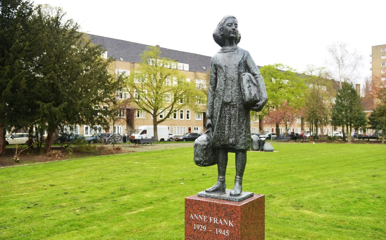 Anne Frank monument defaced with 'Gaza' graffiti in Amsterdam