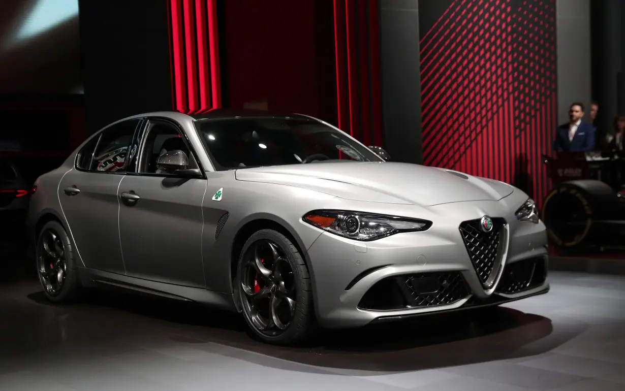 The 2020 Alfa Romeo Stelvio is revealed at the 2019 New York International Auto Show in New York City