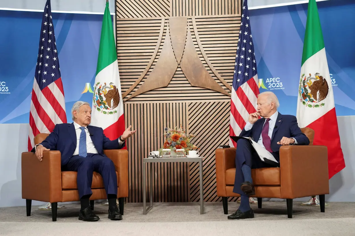 FILE PHOTO: U.S. President Biden meets with Mexican President Lopez Obrador