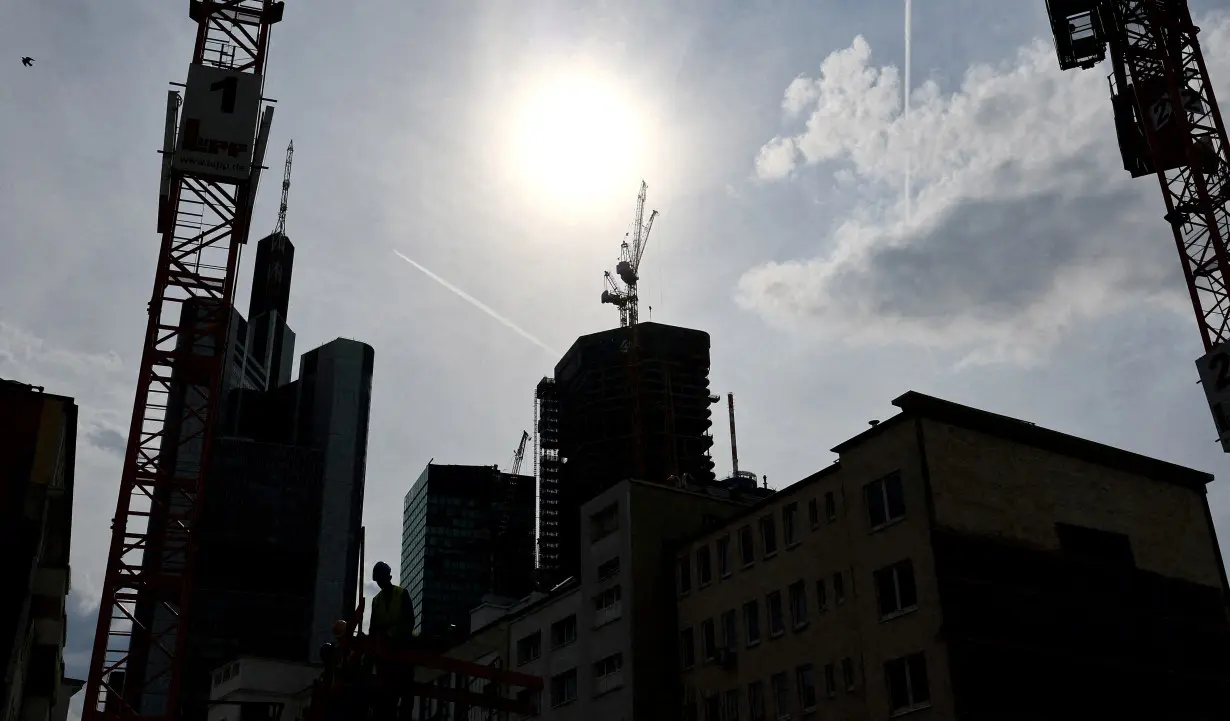 FILE PHOTO: Construction sites in downtown Frankfurt