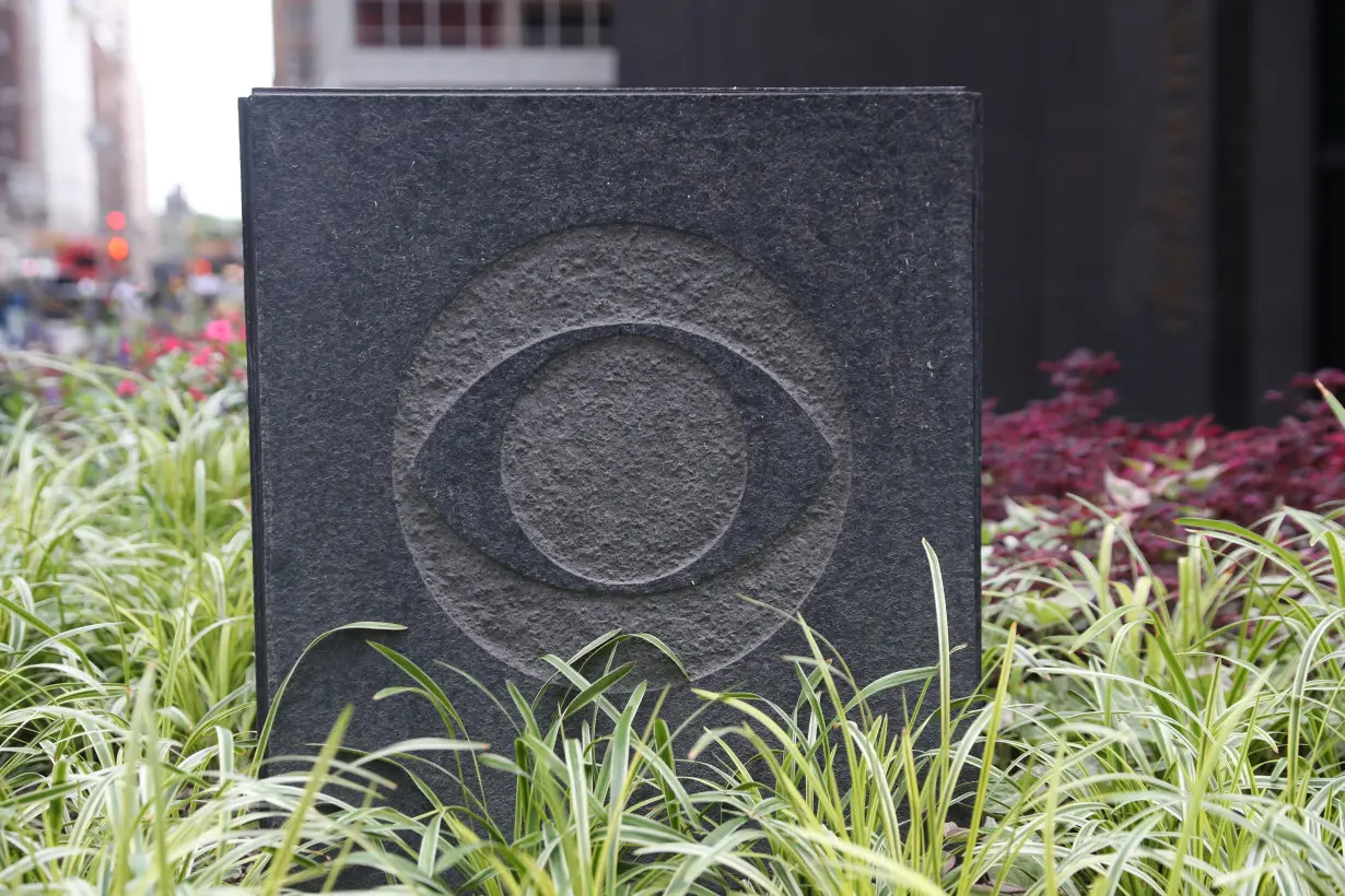 The CBS broadcasting logo is seen outside their headquarters in Manhattan