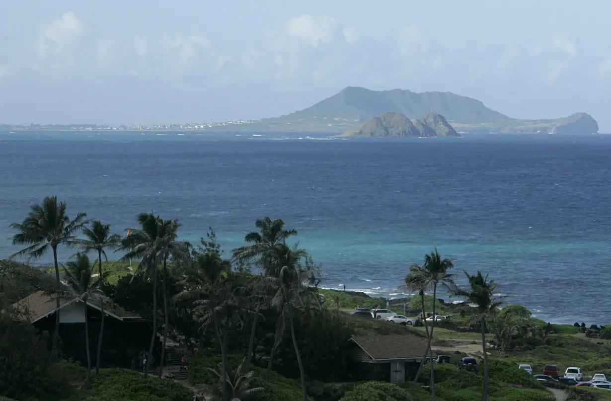 FILE PHOTO: A view of the Mokulua islands in Kailua Bay, Hawaii,