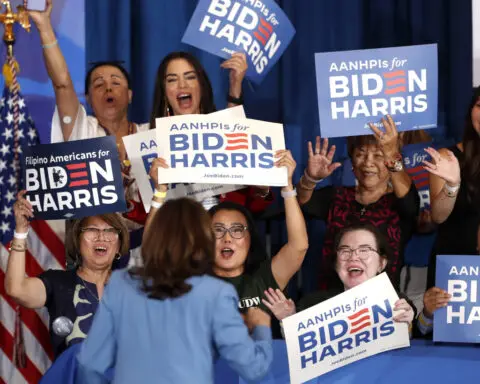 Harris focuses on her personal story, not Biden questions, as she speaks to Black and Asian voters