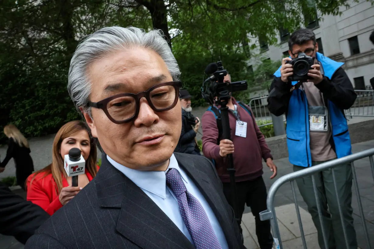 Sung Kook (Bill) Hwang, the founder and head of a private investment firm known as Archegos, exits the Manhattan federal courthouse in New York