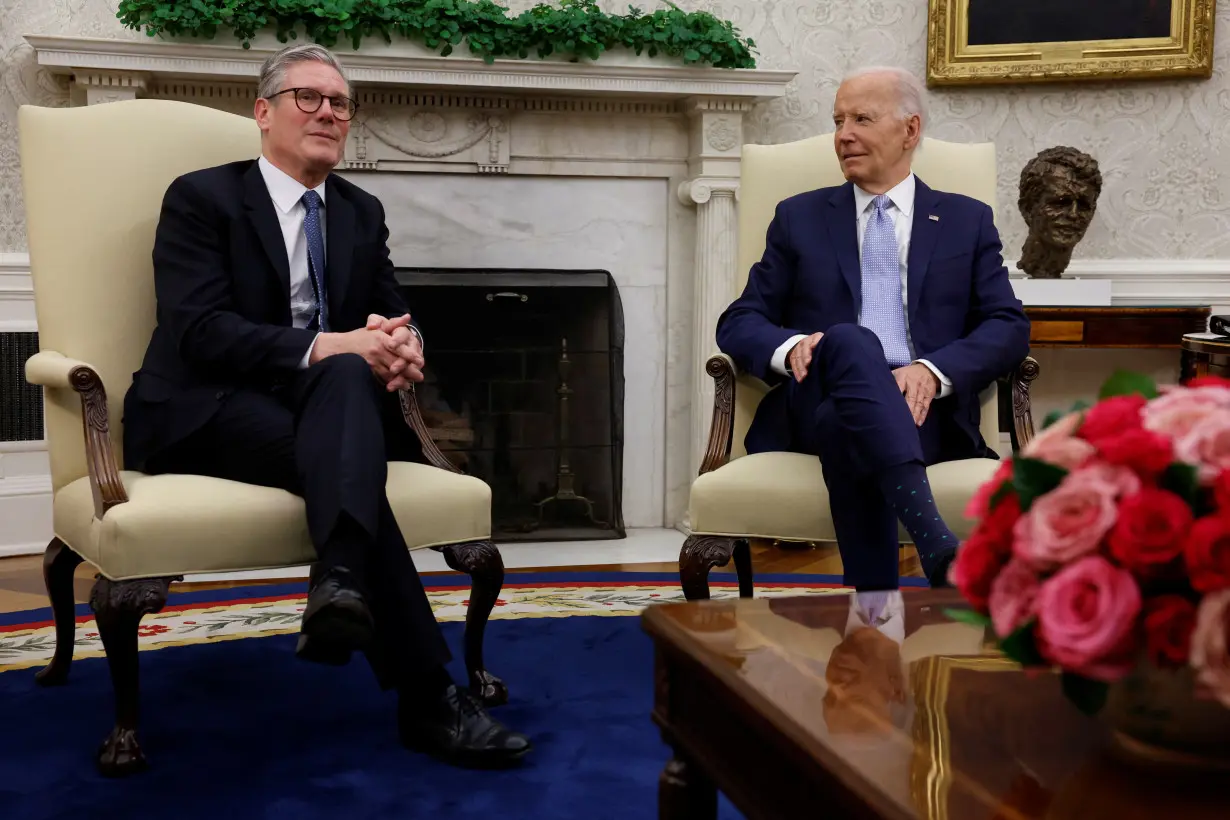 U.S. President Biden meets Britain's new PM Starmer, on the sidelines of NATO summit, in Washington