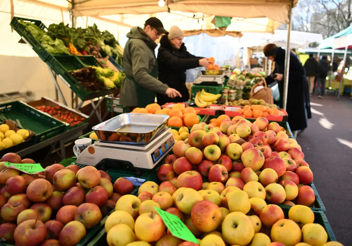 A general view of a weekly market in Berlin