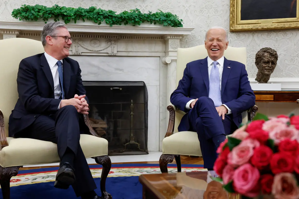 U.S. President Biden meets Britain's new PM Starmer, on the sidelines of NATO summit, in Washington