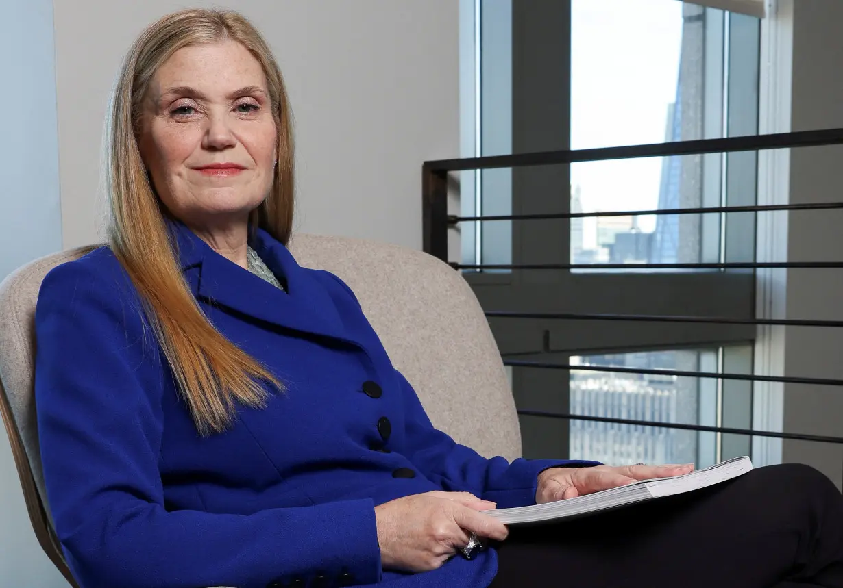 Marianne Lake poses for portraits at the JP Morgan headquarters in New York