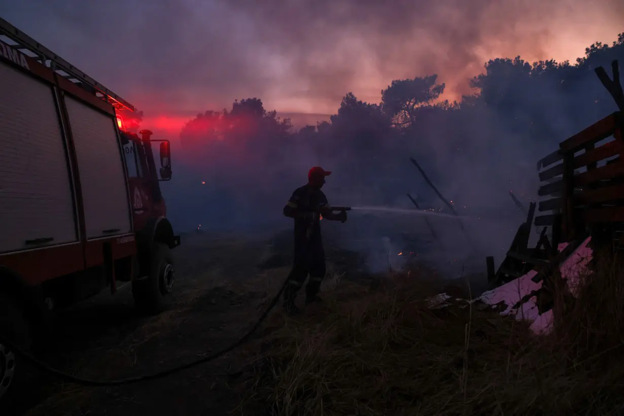 FILE PHOTO: Wildfire in the region of Evros