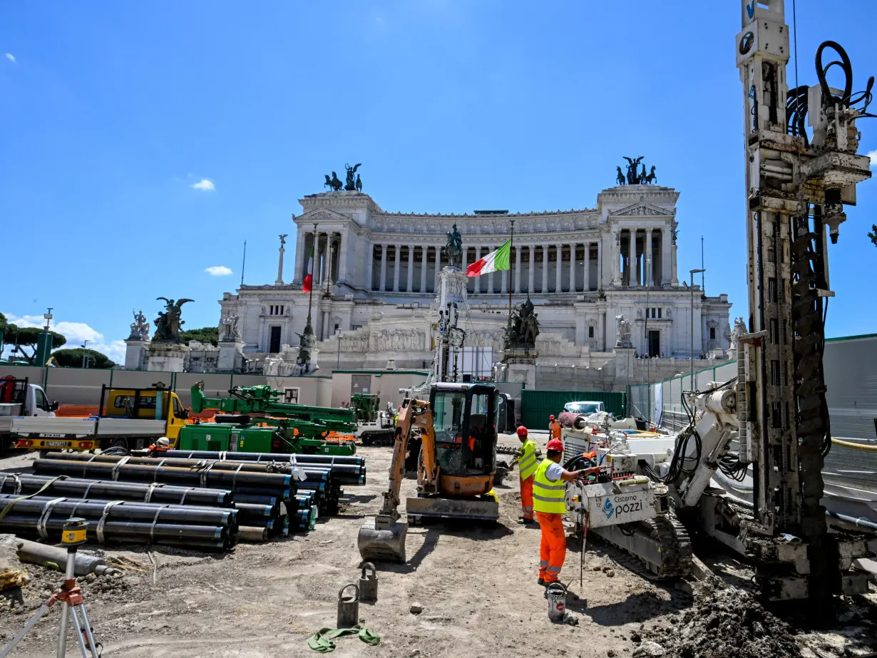 Construction site near Piazza del Campidoglio