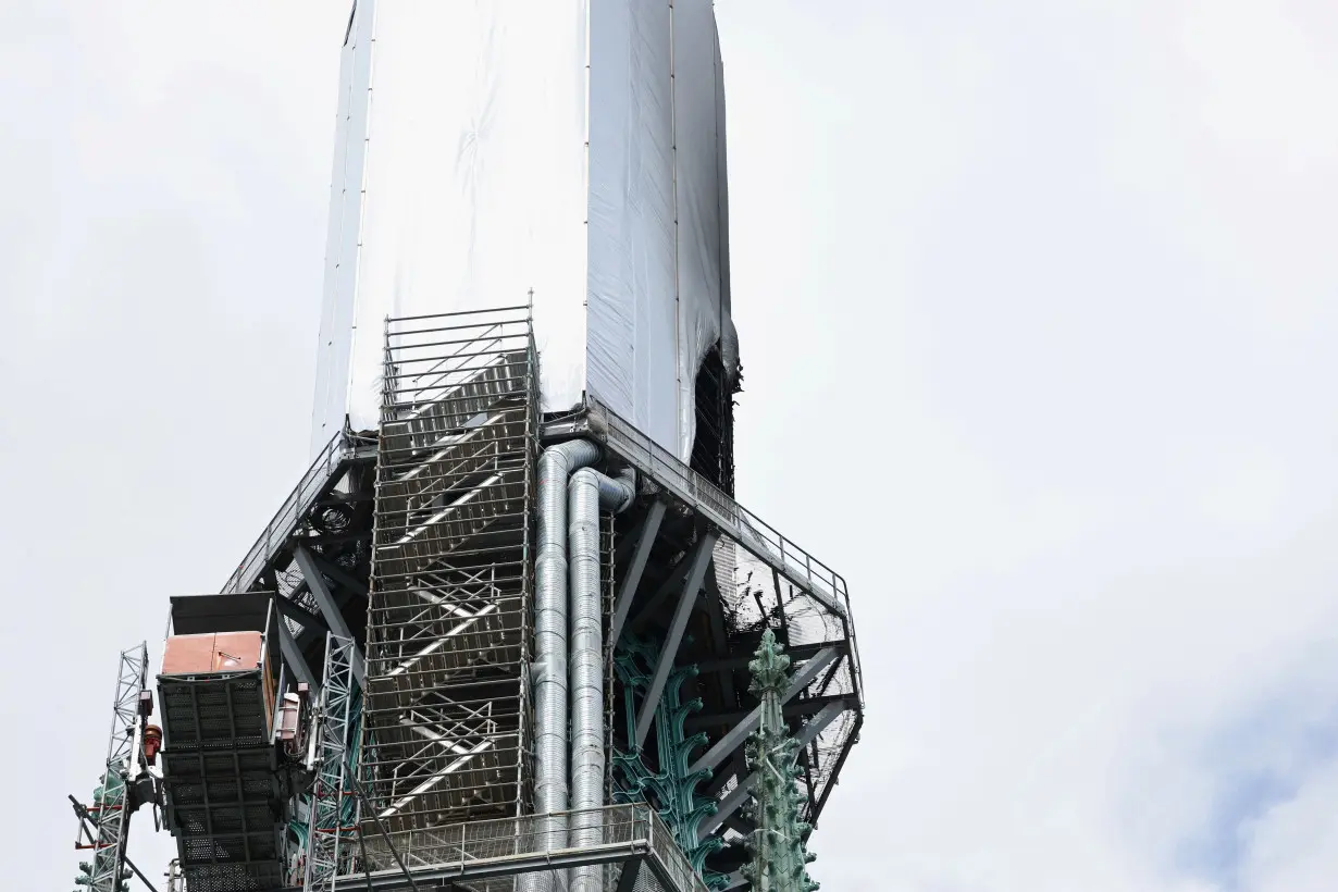 The spire of Rouen's cathedral has caught fire