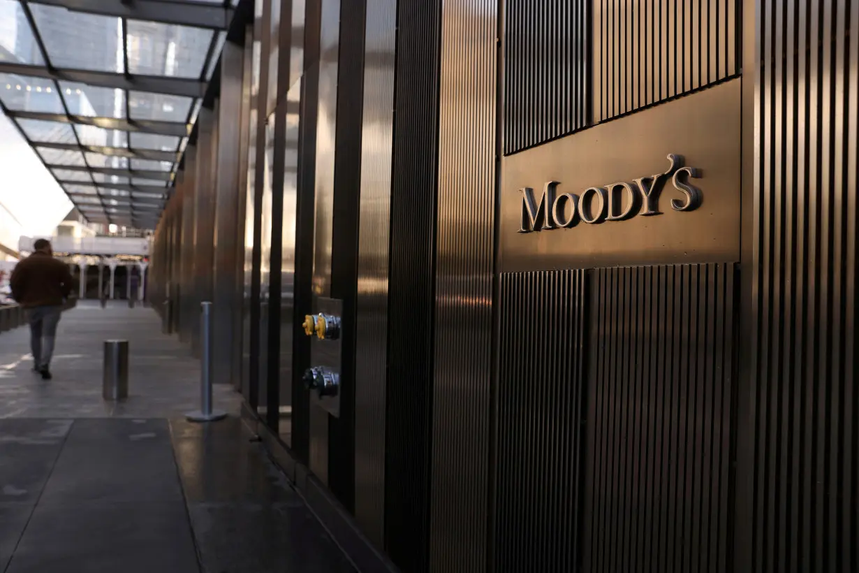 FILE PHOTO: Signage is seen outside the Moody's Corporation headquarters in Manhattan, New York