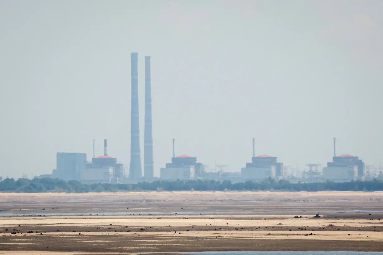 FILE PHOTO: View shows Zaporizhzhia Nuclear Power Plant from the bank of Kakhovka Reservoir in Nikopol