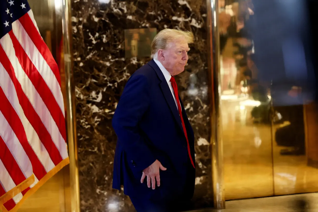 FILE PHOTO: Former U.S. President Trump attends a press conference, in New York