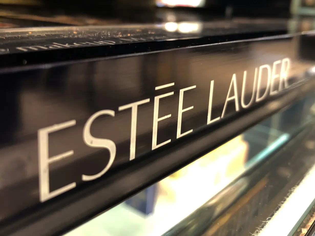 An Estee Lauder cosmetics counter is seen in Los Angeles