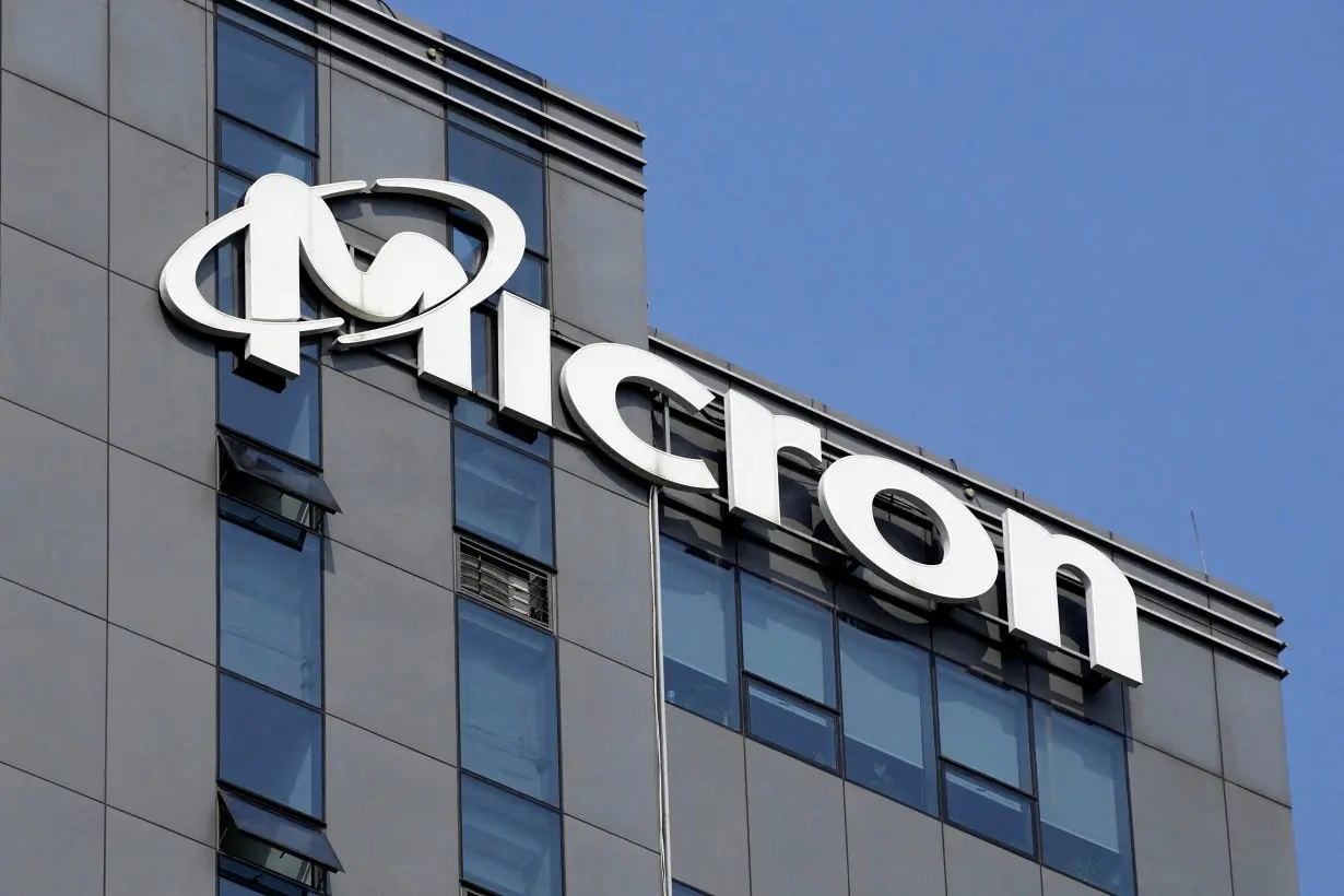 FILE PHOTO: The company logo is seen on the Micron Technology Inc. offices in Shanghai