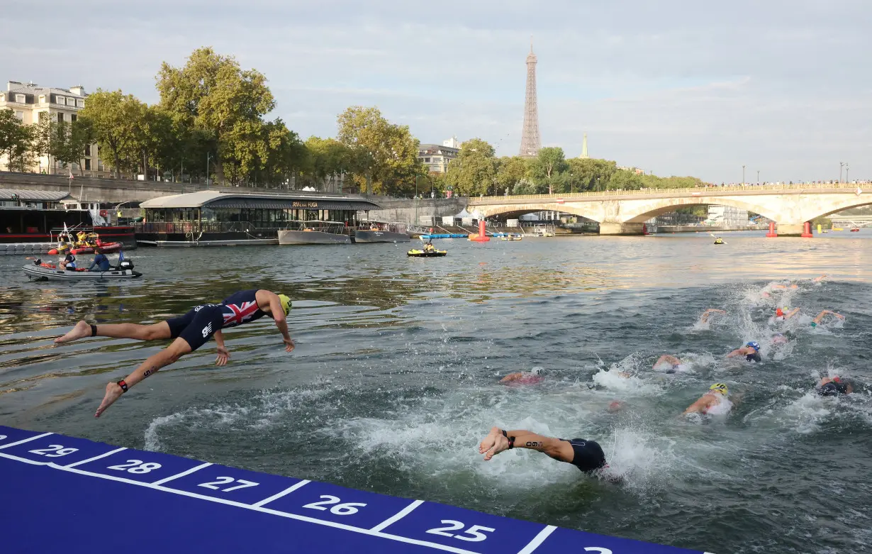 FILE PHOTO: Paris 2024 holds triathlon test event for the Olympics