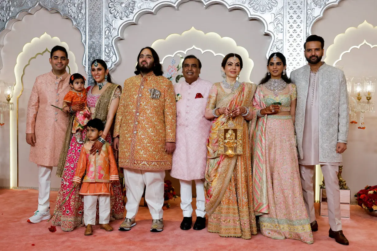 Wedding of Indian billionaire Mukesh Ambani's youngest son