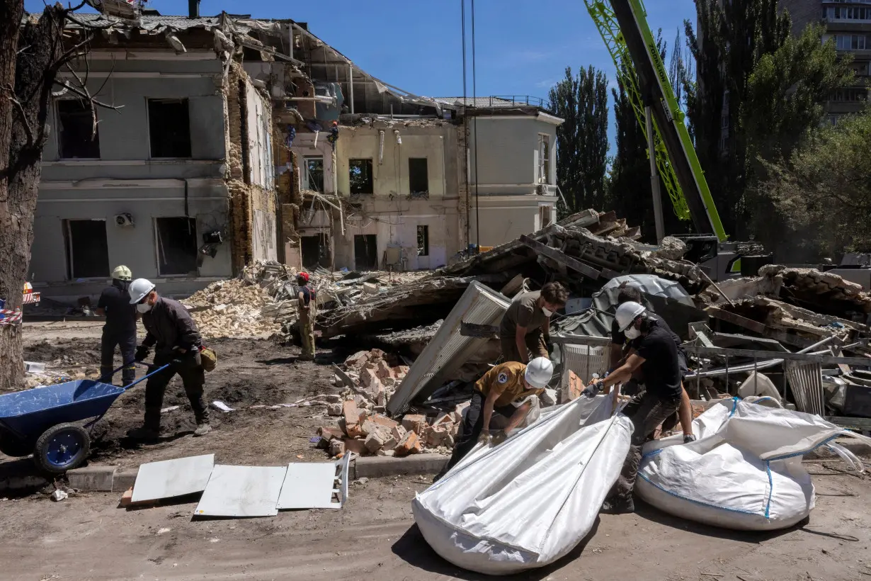 Aftermath of Russian missile strike on Okhmatdyt Children's Hospital in Kyiv