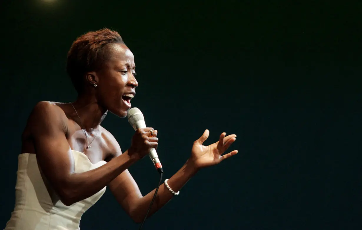 FILE PHOTO: Singer Traore performs on stage during a dress rehearsal of Morrison's play 