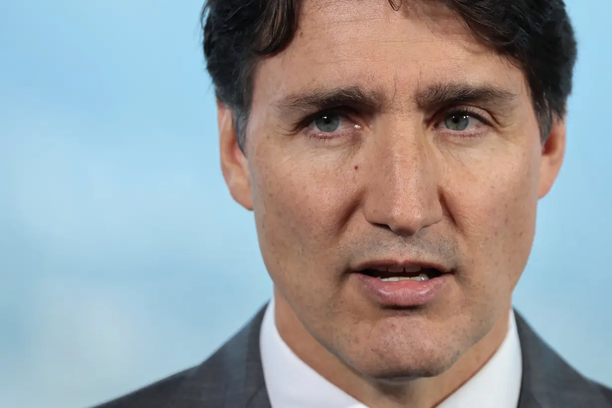 Canada's Prime Minister Justin Trudeau attends an announcement on the planned Great Bear Sea PFP project, in Vancouver