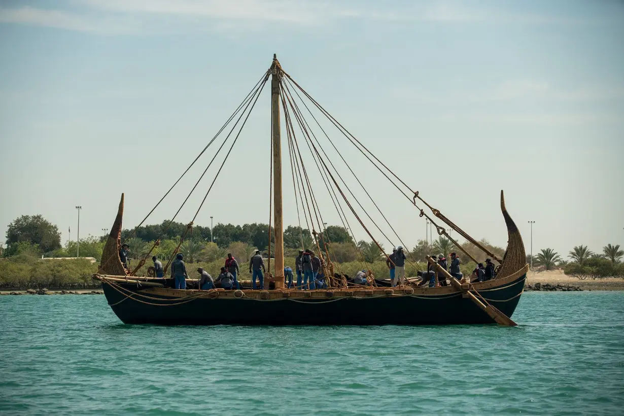 The reconstructed Bronze Age-style Magan boat went through sea trials and sailed for the first time in March in the Persian Gulf, also known regionally as the Arabian Gulf.