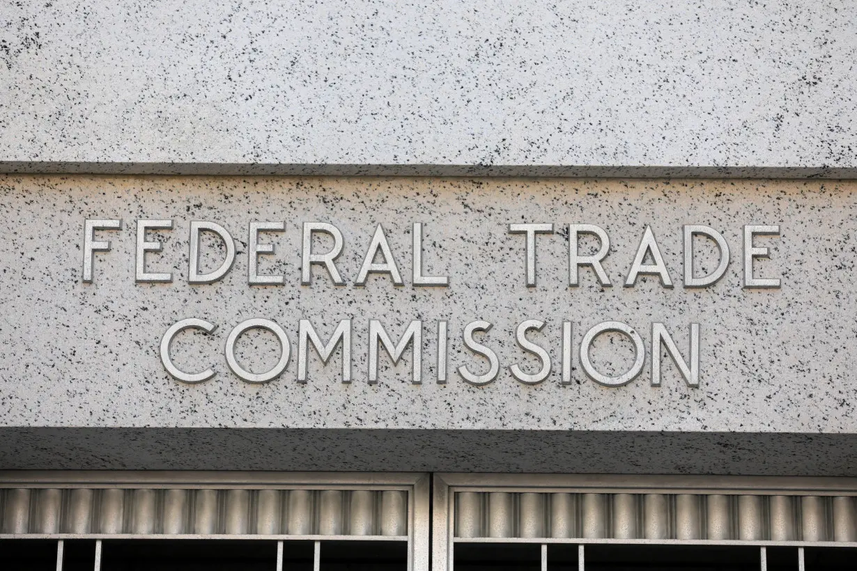 Signage is seen at the Federal Trade Commission headquarters in Washington, D.C.