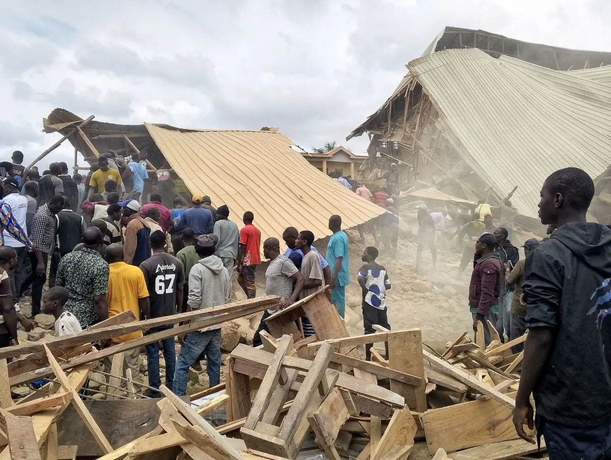 21 people die as school building collapses in Nigeria as students sit exam