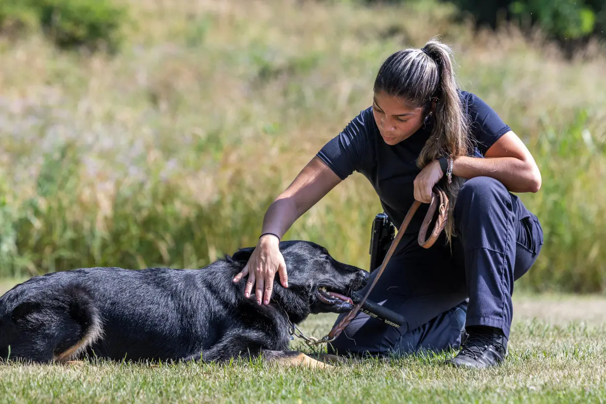 U.S. Customs and Border Protection train drug-sniffing dogs at a government canine training center in rural Virginia