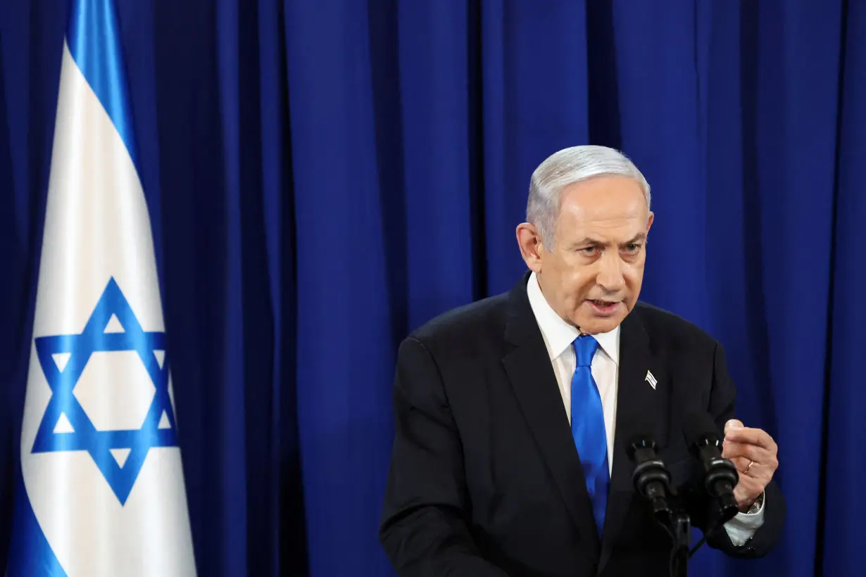 Israeli PM Netanyahu press conference amid the ongoing conflict in Gaza between Israel and Hamas, in Tel Aviv