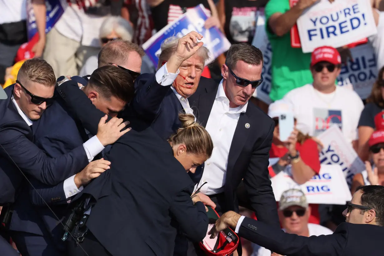 Republican presidential candidate Donald Trump holds a campaign rally in Butler