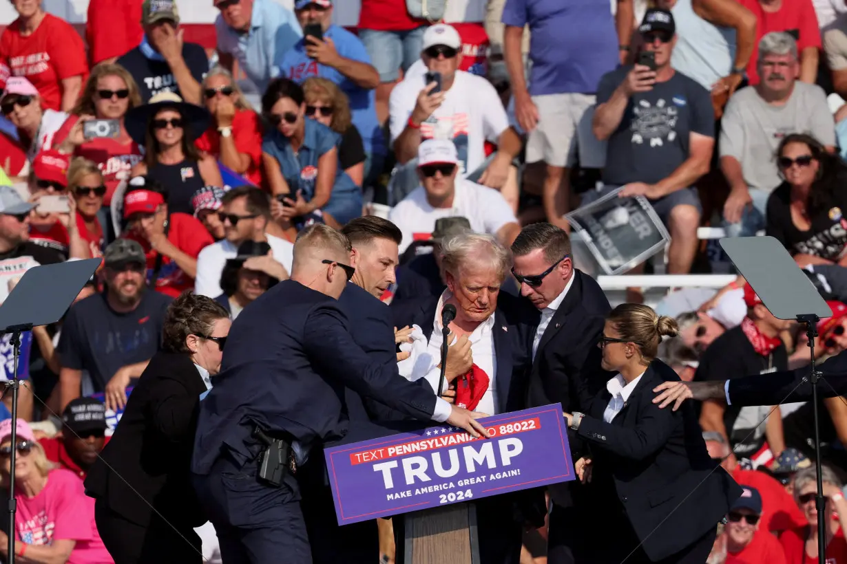 Republican presidential candidate Donald Trump holds a campaign rally in Butler