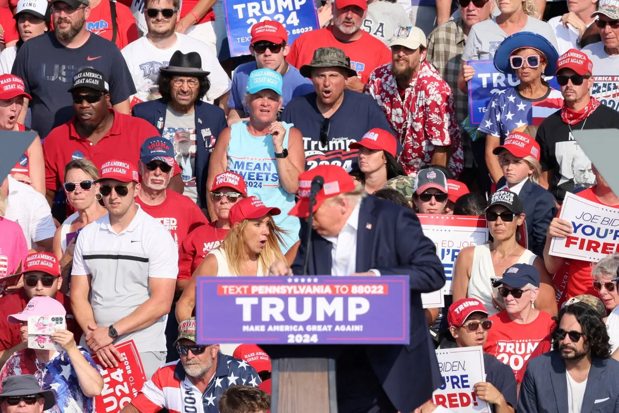 Republican presidential candidate Donald Trump holds a campaign rally in Butler