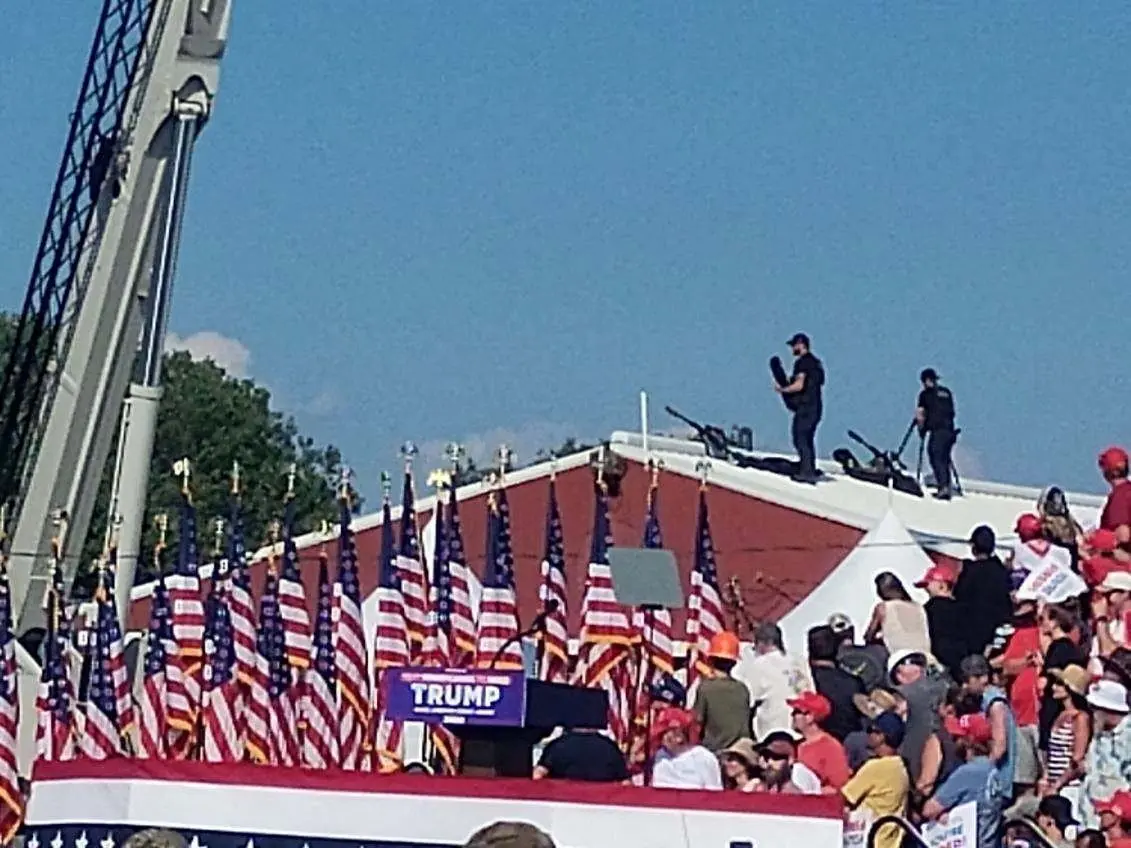 Snipers on a roof at Republican presidential candidate Donald Trump's campaign rally in Butler