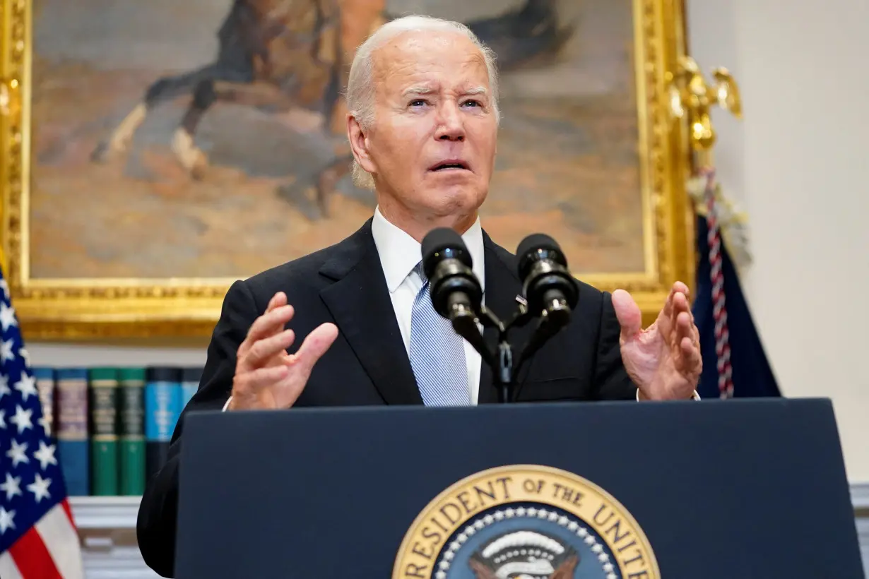 U.S. President Biden statement a day after Republican challenger Trump was shot at a campaign rally, during brief remarks at the White House in Washington