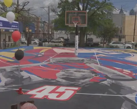 Late NBA player and South Philadelphia native, Rasual Butler, honored with court-length mural at Chew Playground